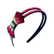 Carla Bow Handmade Acrylic Rhinestone Crystals Headband Hairband Prom Party Gift, Headband - MOGHANT