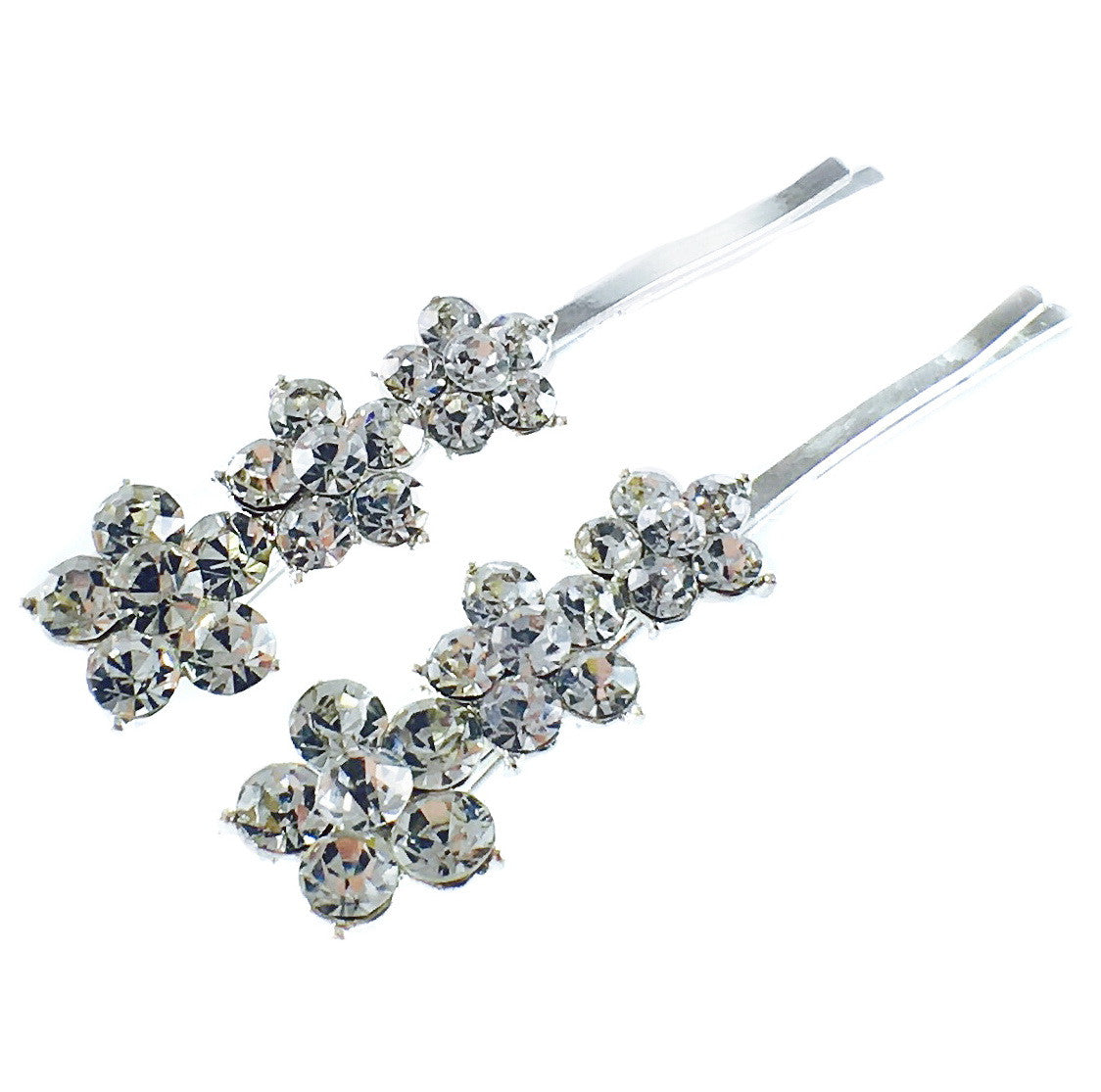 Flower Bobby Pin Pair Rhinestone Crystal (4 colors), Bobby Pin - MOGHANT