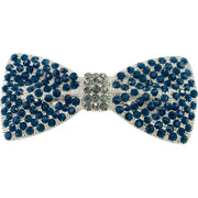 Bow Tie Barrette use Rhinestone Crystal silver base Pink Red Purple Blue Green Brown Clear AB, Barrette - MOGHANT