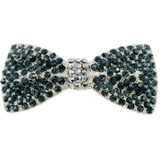 Bow Tie Barrette use Rhinestone Crystal silver base Pink Red Purple Blue Green Brown Clear AB, Barrette - MOGHANT