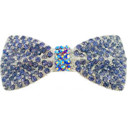 Bow Tie Barrette use Rhinestone Crystal silver base Pink Red Purple Blue Green Brown Clear AB, Barrette - MOGHANT