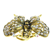 Butterfly Hair Claw Jaw Clip use Rhinestone Crystal AB Bronze Vintage Gold, Hair Claw - MOGHANT