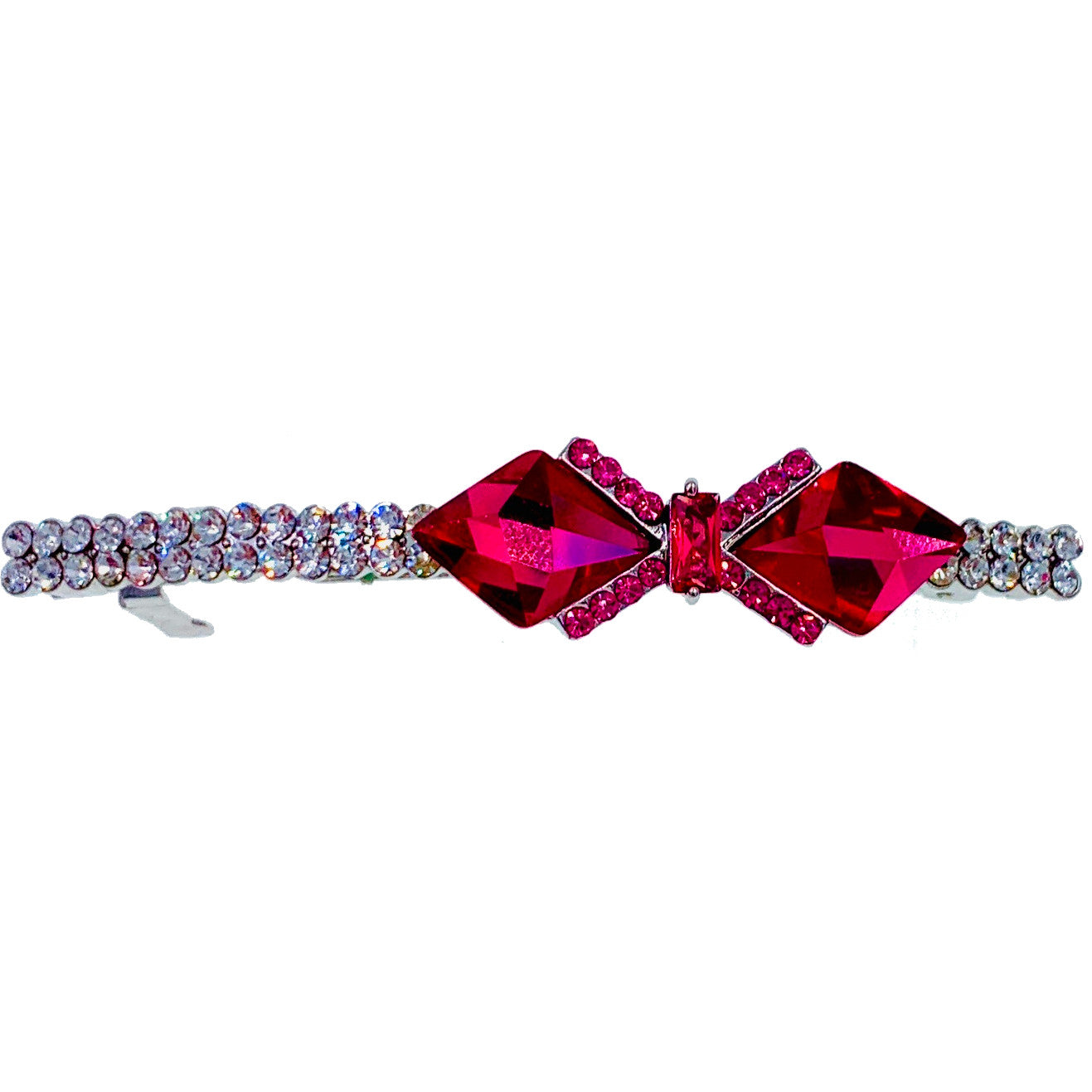 Kaba Glam BOW Barrette Cubic Zirconia CZ Crystal Swarovski Elementary Crystal, Barrette - MOGHANT