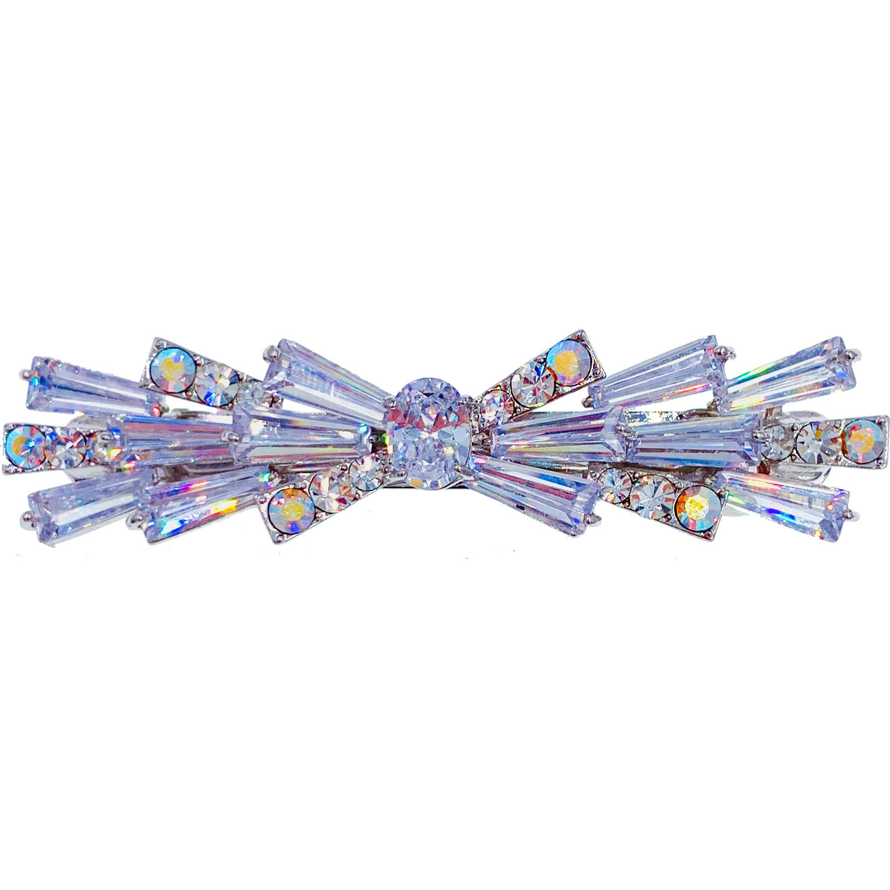 Romola Glam BOW Barrette Cubic Zirconia CZ Crystal Swarovski Elementary Crystal, Barrette - MOGHANT