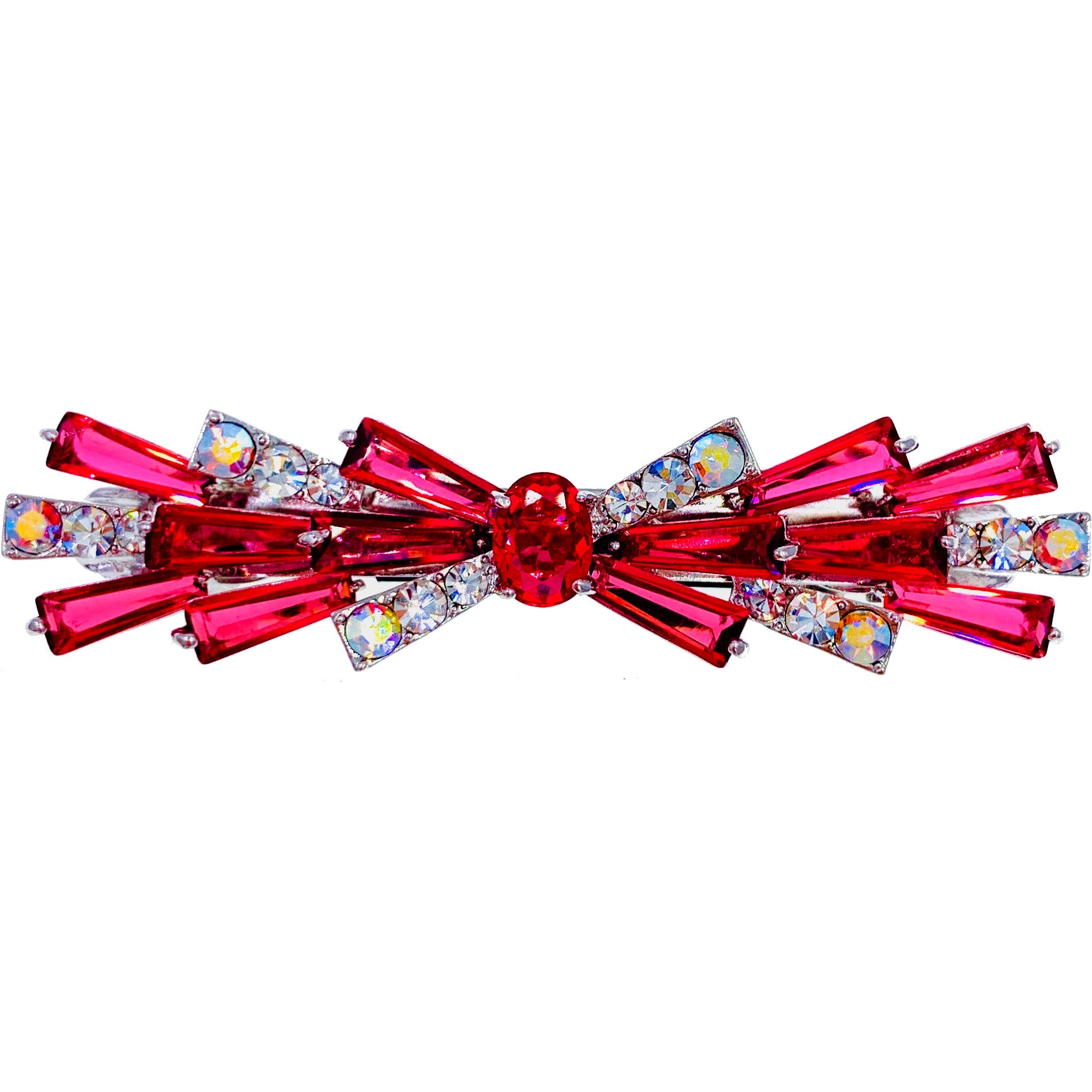 Romola Glam BOW Barrette Cubic Zirconia CZ Crystal Swarovski Elementary Crystal, Barrette - MOGHANT