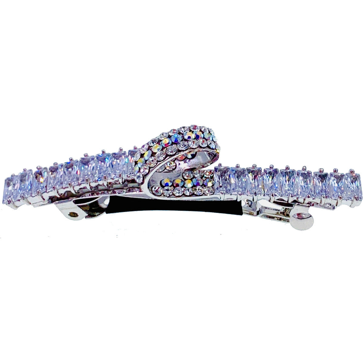 Cinzia Glam Simple Barrette Cubic Zirconia CZ Crystal Swarovski Elementary Crystal, Barrette - MOGHANT