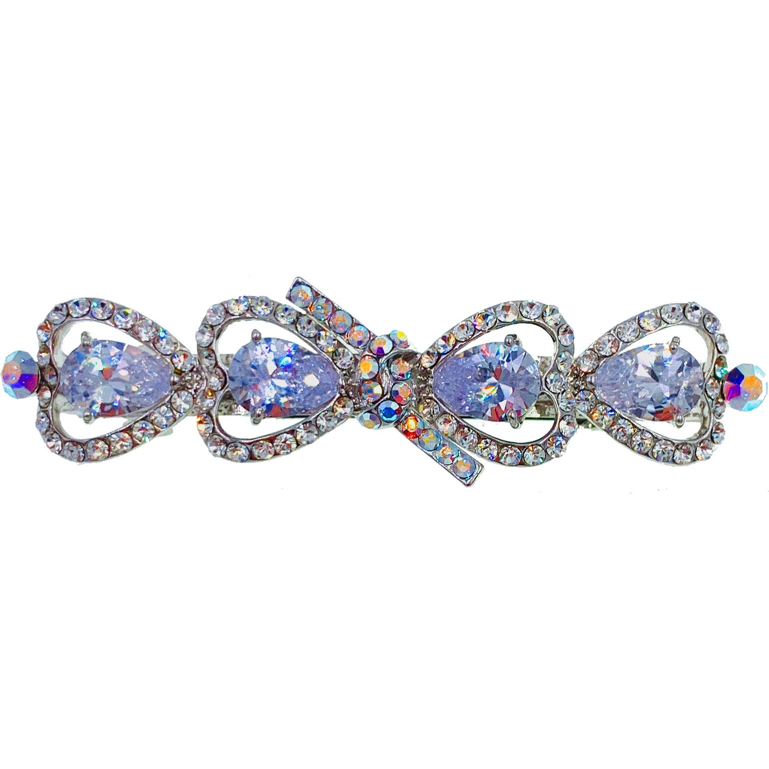 Osada Glam BOW Barrette Cubic Zirconia CZ Crystal Swarovski Elementary Crystal, Barrette - MOGHANT