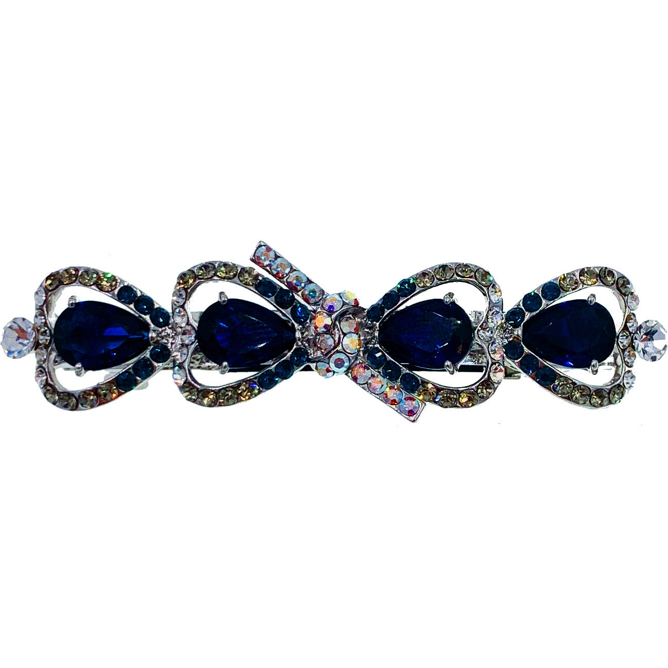 Osada Glam BOW Barrette Cubic Zirconia CZ Crystal Swarovski Elementary Crystal, Barrette - MOGHANT