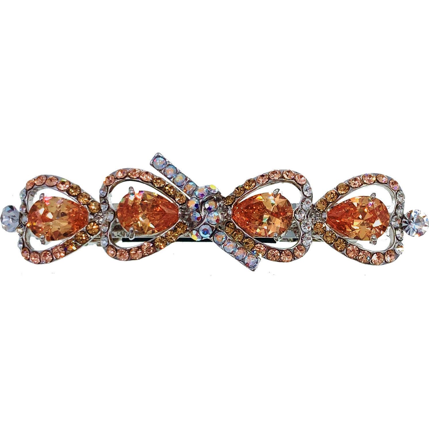 Osada Glam BOW Barrette Cubic Zirconia CZ Crystal Swarovski Elementary Crystal, Barrette - MOGHANT