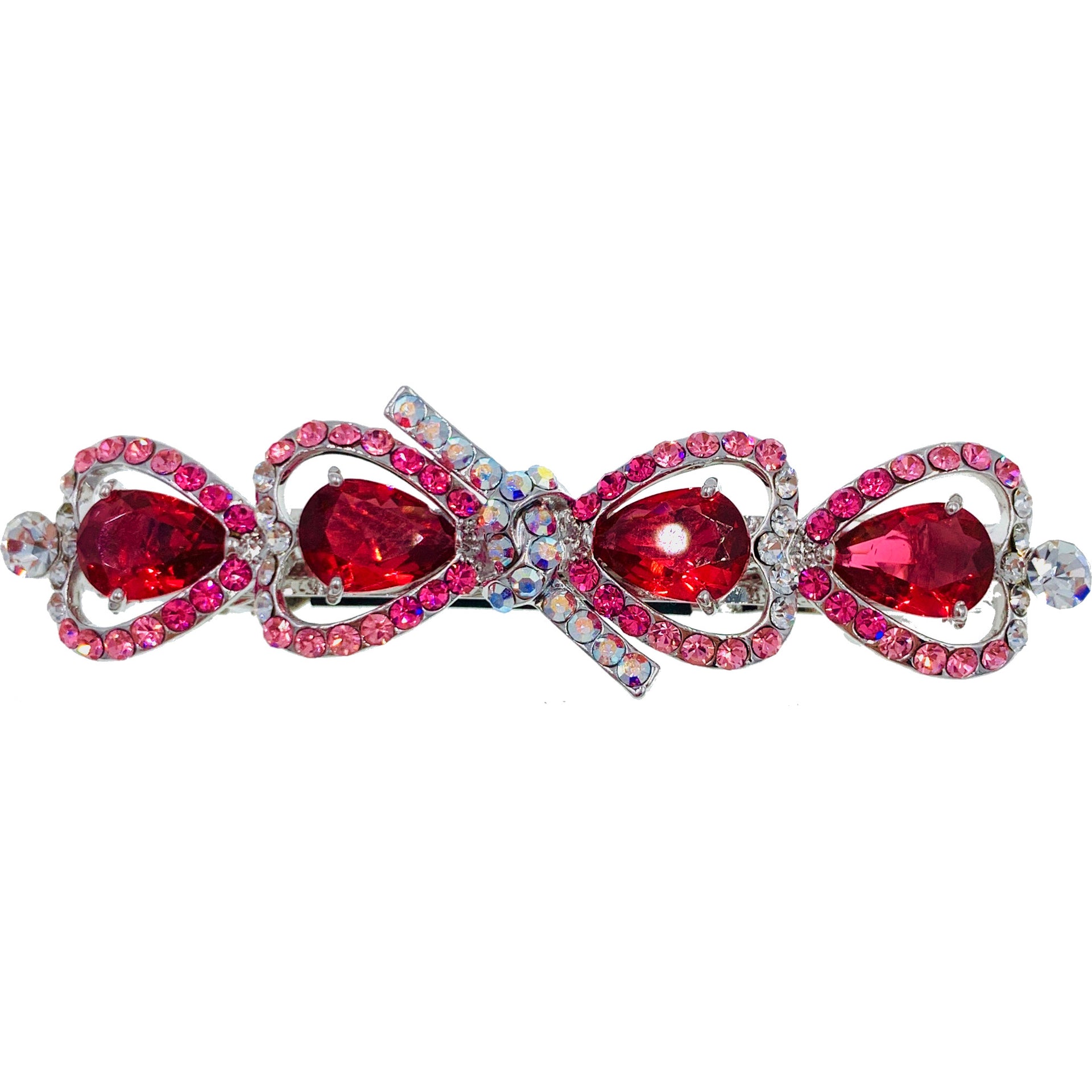 Osada Glam BOW Barrette Cubic Zirconia CZ Crystal Swarovski Elementary Crystal, Barrette - MOGHANT