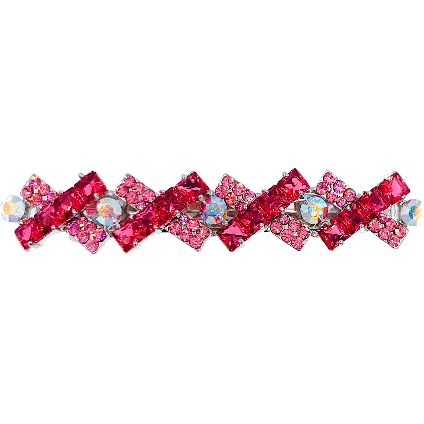 Andreina Glam Bow Simple Barrette Cubic Zirconia CZ Crystal Swarovski Elementary Crystal, Barrette - MOGHANT