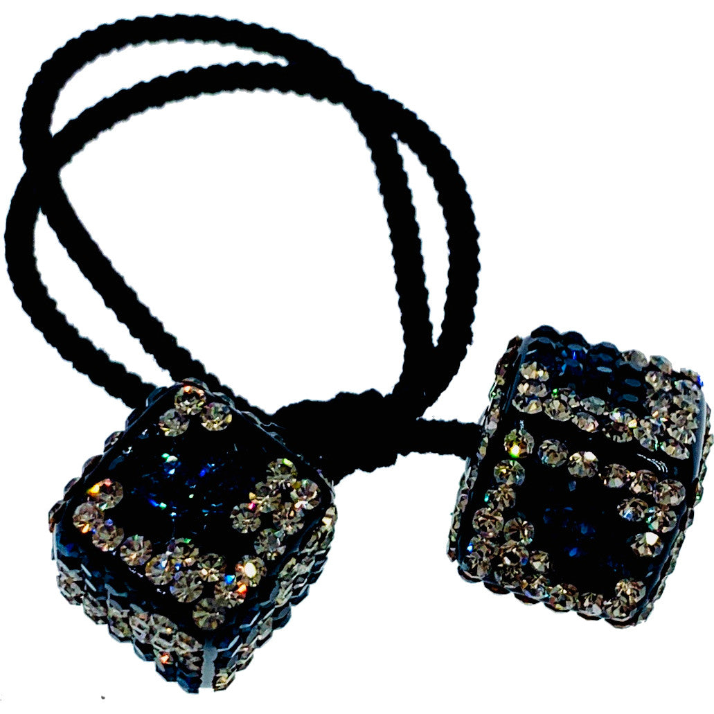 Ambrosine Handmade Dice Ponytail Holder Scrunchies use Swarovski Crystal Hair Rope Wrap, Ponytail Holder - MOGHANT