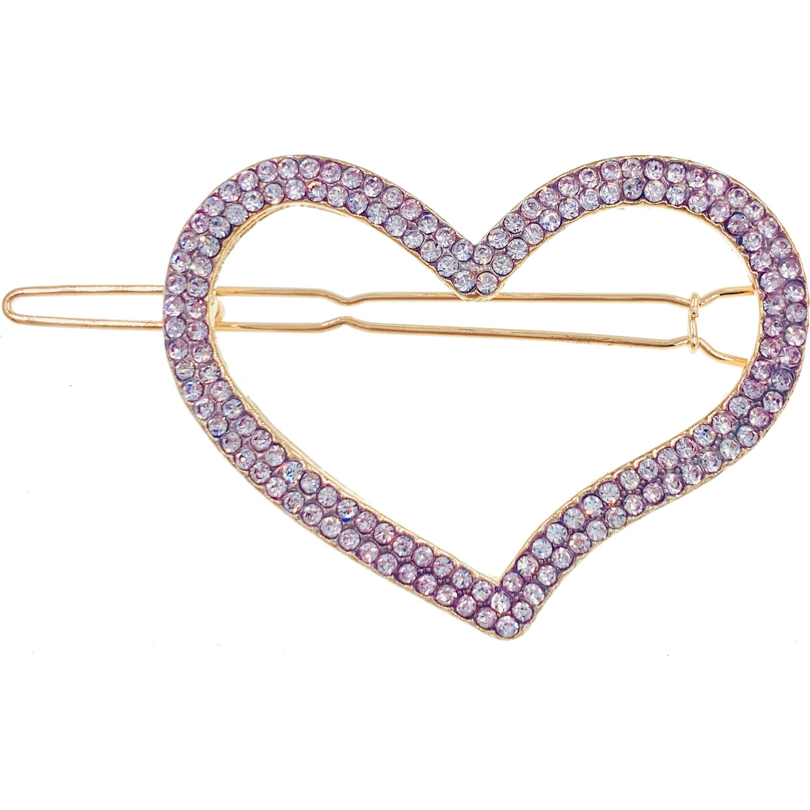 Bellerose Open Geo Shape Hair Clip Barrette Rhinestone Crystal Clear Silver Gold White Pearl, Hair Clip - MOGHANT