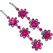 Miriam Flowers Bobby Pin Pair Austria Crystal Silver Blue Pink Purple Brown AB, Bobby Pin - MOGHANT