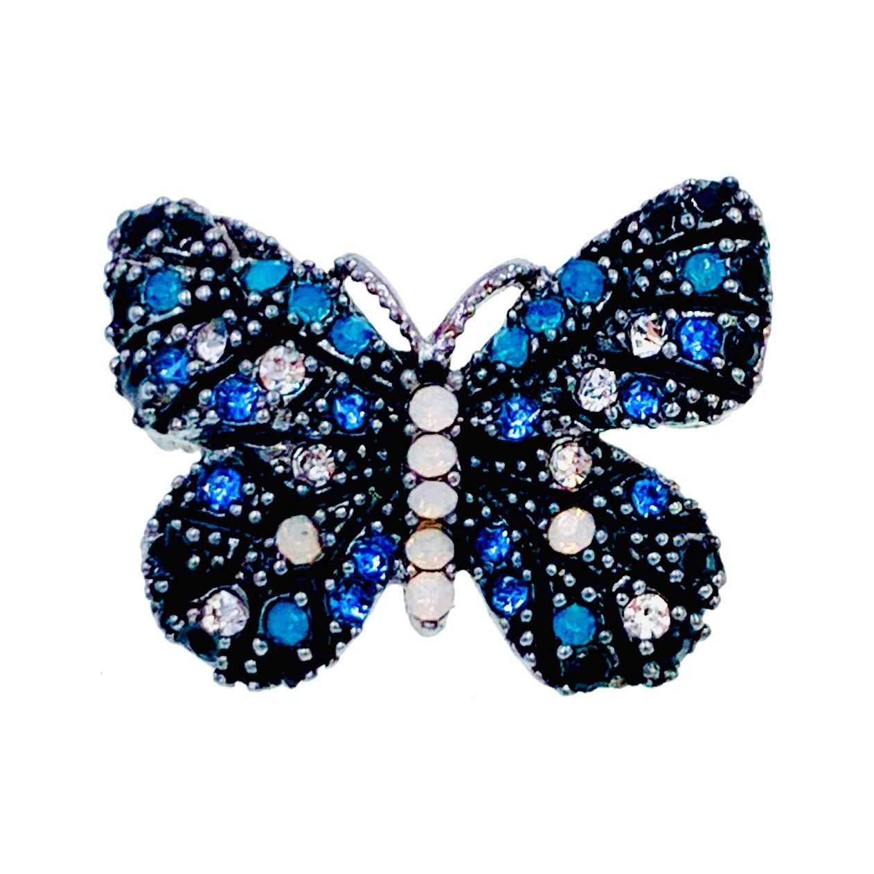 Fairy Handmade Small Butterfly Brooch Pin use Swarovski Elementary Crystal Pink Blue Gold Brown Yellow Green Purple Black White Hat Dress Scarf, Brooch - MOGHANT