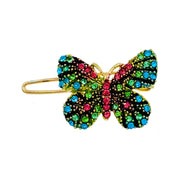 Fairy Handmade Small Butterfly Hair Clip use Swarovski Elementary Crystal Pink Blue Gold Brown Yellow Green Purple Black White, Hair Clip - MOGHANT