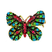 Fairy Handmade Small Butterfly Brooch Pin use Swarovski Elementary Crystal Pink Blue Gold Brown Yellow Green Purple Black White Hat Dress Scarf, Brooch - MOGHANT