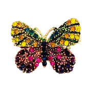 Fairy Handmade Small Butterfly Brooch Pin use Swarovski Elementary Crystal Pink Blue Gold Brown Yellow Green Purple Black White Hat Dress Scarf, Brooch - MOGHANT