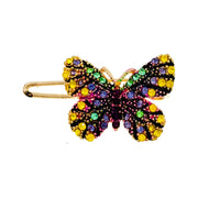 Fairy Handmade Small Butterfly Hair Clip use Swarovski Elementary Crystal Pink Blue Gold Brown Yellow Green Purple Black White, Hair Clip - MOGHANT