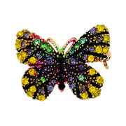 Fairy Handmade Small Butterfly Brooch Pin use Swarovski Elementary Crystal Pink Blue Gold Brown Yellow Green Purple Black White Hat Dress Scarf, Brooch - MOGHANT