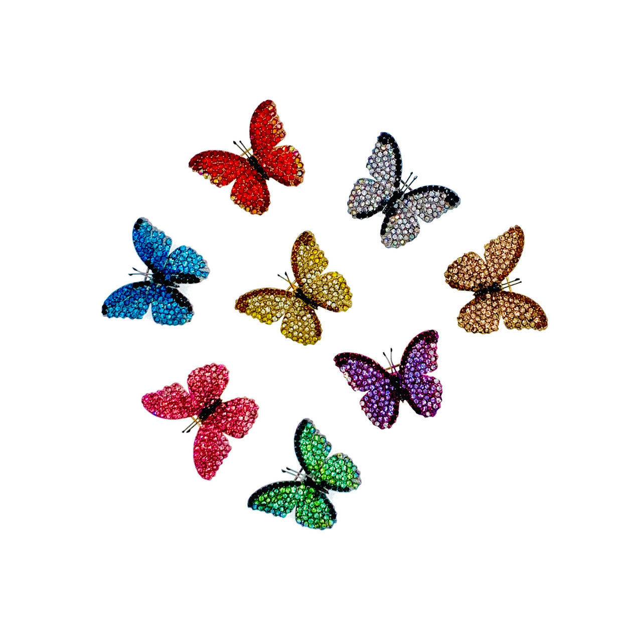 Butterfly Magnetic Brooch , Pink, Blue and Silver – lusciousscarves