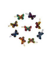 Fairy Handmade Small Butterfly Hair Clip use Swarovski Elementary Crystal Pink Blue Gold Brown Yellow Green Purple Black White, Hair Clip - MOGHANT