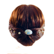 Dale Mushroom Rhinestone Crystal Flower Hair Stick Hairpin Wedding Bridal Prom Party Updo Twist, Hair Stick - MOGHANT