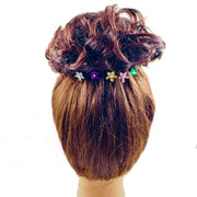 Mariangela Rhinestone Crystal Flower Hair Stick Hairpin Wedding Bridal Prom Party Updo Twist Gift Pink Silver Grey Blue Indigo AB, Hair Stick - MOGHANT