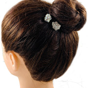 Tyler Rose Flower  Rhinestone Crystal Hair Stick Hairpin Wedding Bridal Prom Party Updo Twist, Hair Stick - MOGHANT