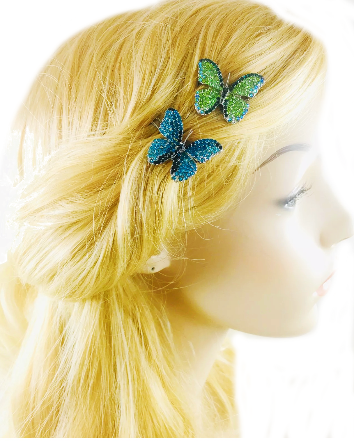 Lucinda Butterfly Hair Clip use Swarovski Elementary Crystal, Hair Clip - MOGHANT