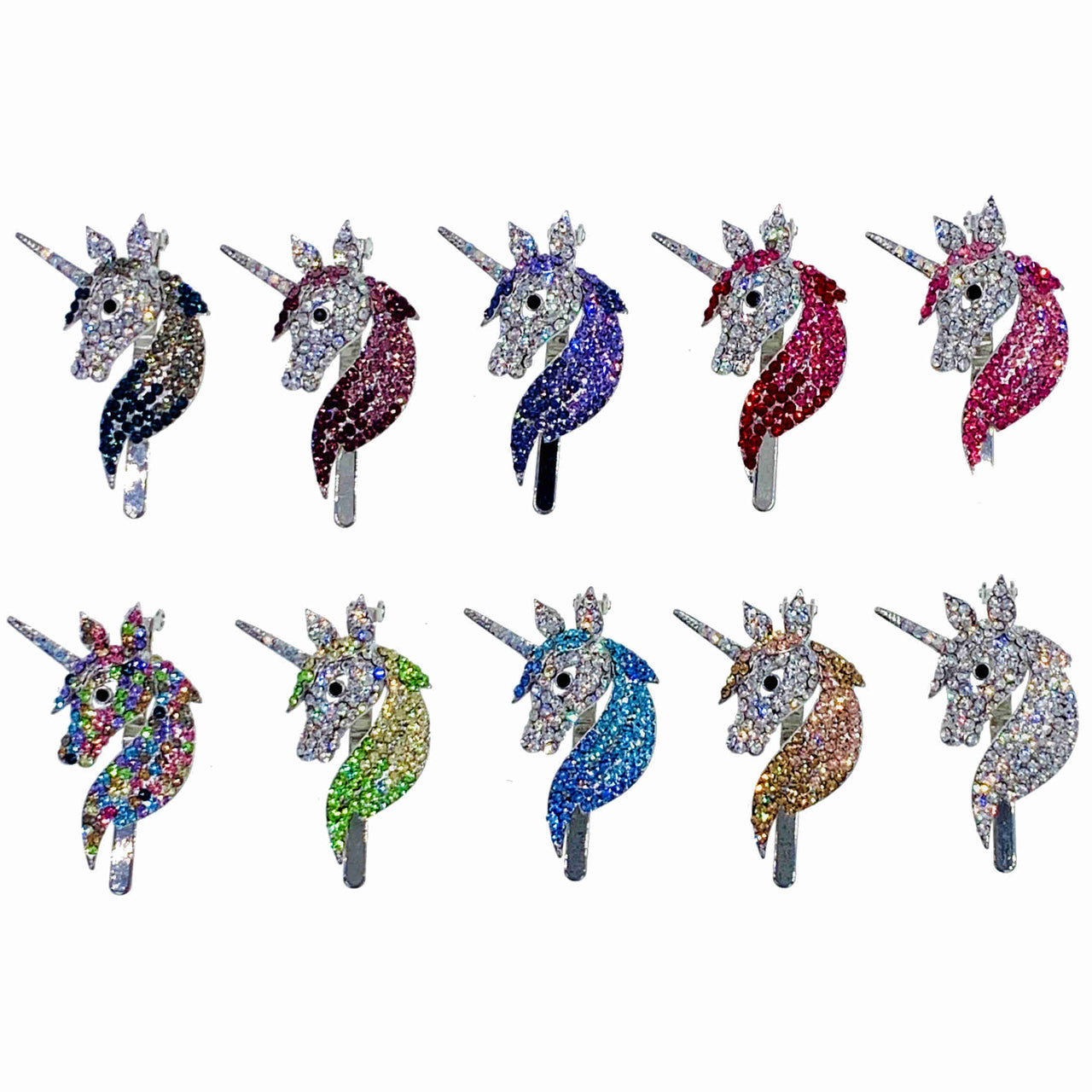 Unicorn Magnetic Barrette Hair Clip Austria Crystal