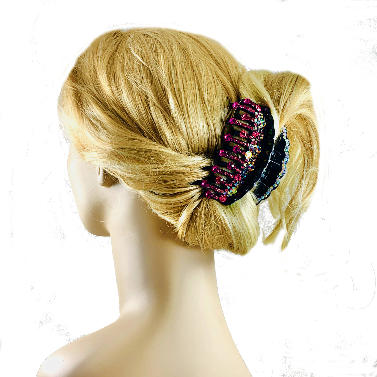 Daphne Handmade Acrylic Flower Hair Claw JAW  use Swarovski Elemental Crystal, Hair Claw - MOGHANT