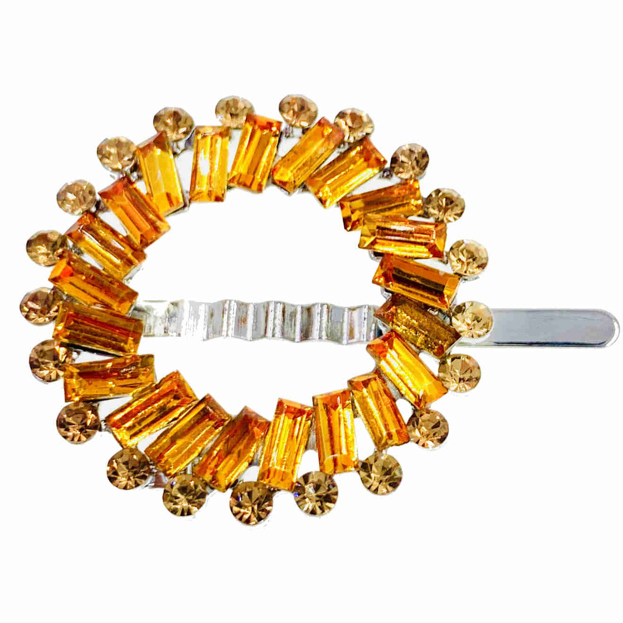 Mandy GEO Crystal Magnetic Barrette Hair Clip Circle RH-7