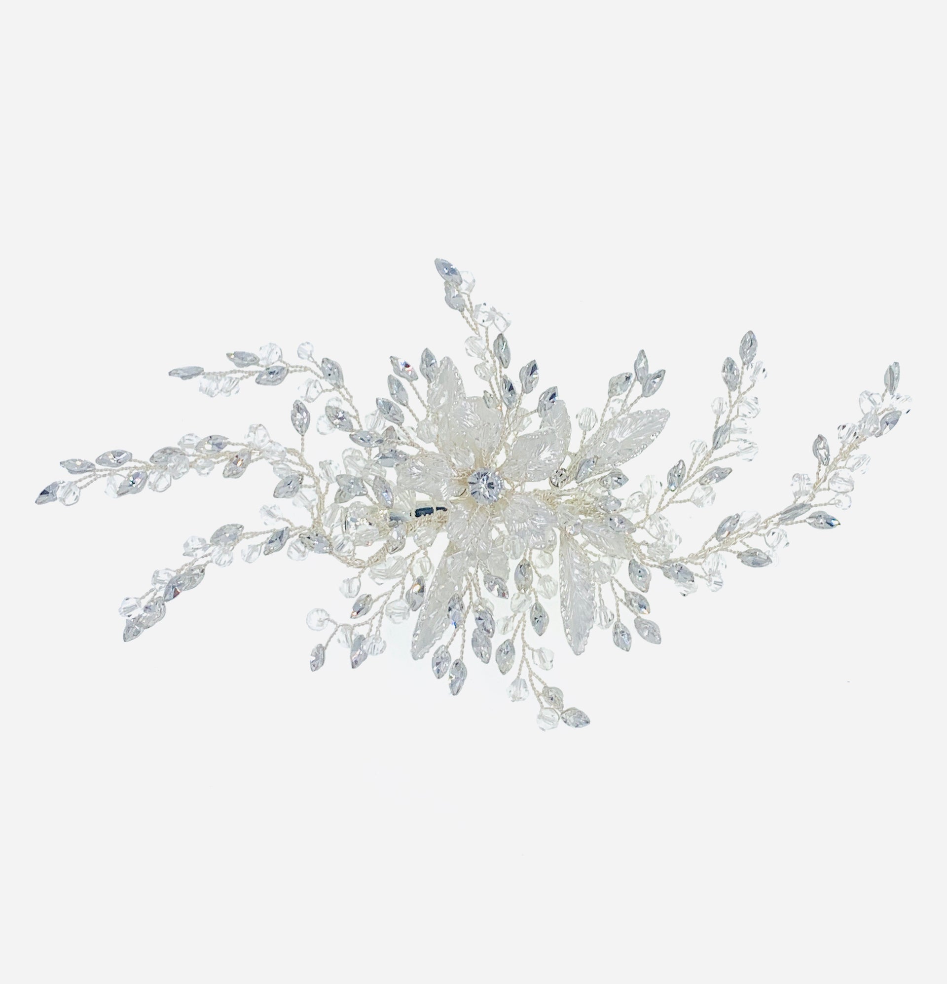 Alphonsine Handmade Wedding Hair Clip Flower with Austrian Crystals, Wedding Hair Comb - MOGHANT