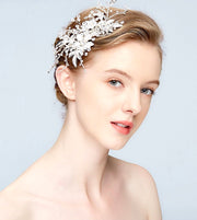 Handmade Wedding Hair Clip Flower with Austrian Crystals, Wedding Hair Comb - MOGHANT