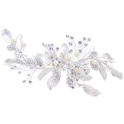 Jolanda Handmade Wedding Hair Clip Flower with Austrian Crystals White Pearls, Wedding Hair Comb - MOGHANT