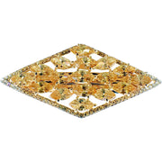 Diamond shape Barrette Handmade use Swarovski Crystal gold base Amber Light Brown, Barrette - MOGHANT