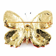 Fairy Butterfly Brooch Swarovski Crystal gold base multi colors Fuchsia Magenta Brown Blue, Brooch - MOGHANT