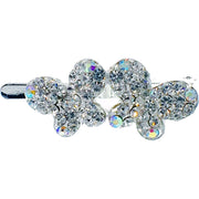 Double Butterfly Magnetic Hair Clip Rhinestone Crystal Small Barrette Silver Gold, Magnetic Clip - MOGHANT