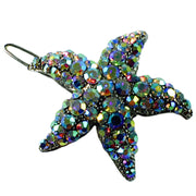 Starfish Hair Clip Sea Star use Swarovski Crystal silver base AB, Hair Clip - MOGHANT