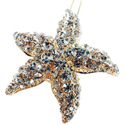 Starfish Hair Clip Sea Star use Swarovski Crystal gold base Clear, Hair Clip - MOGHANT