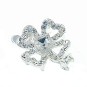 Lucky Clover Magnetic Hair Clip use Rhinestone Crystal silver base Clear, Magnetic Clip - MOGHANT