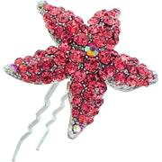 Starfish Hair Stick Pin Sea Star use Swarovski Crystal silver base, Hair Stick - MOGHANT