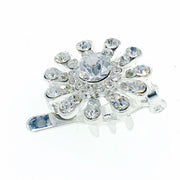 Little Sun Magnetic Hair Clip use Rhinestone Crystal silver base Clear AB, Magnetic Clip - MOGHANT