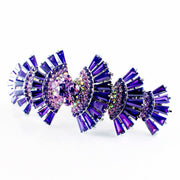 Bow Knot Barrette Handmade use Swarovski Crystal silver base Purple, Barrette - MOGHANT