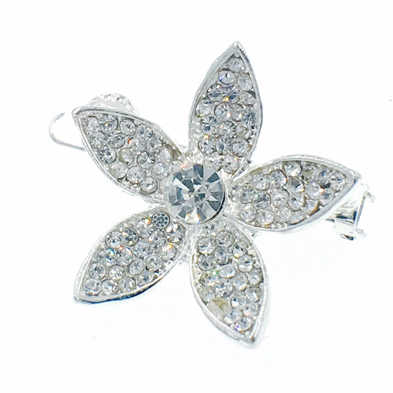 Redbud Flower Magnetic Hair Clip use Rhinestone Crystal silver base Clear AB, Magnetic Clip - MOGHANT