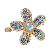 Buttercup Flower Magnetic Hair Clip Rhinestone Crystal Small Barrette Silver Gold, Magnetic Clip - MOGHANT