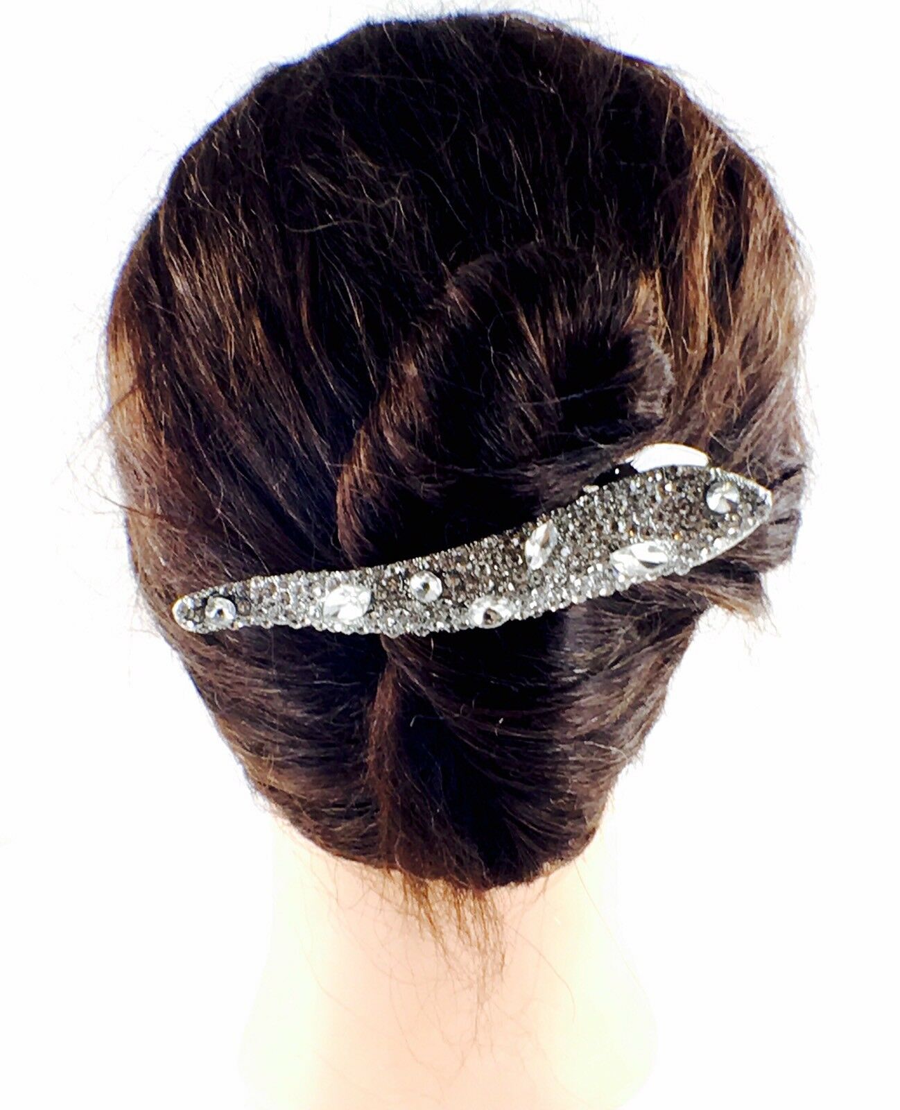 MAXIMAS VICTORIAN HANDMADE RHINESTONE CRYSTAL EMBELLISHED HAIR CLIP CLAMP ALLIGATOR PELICAN BEAK HAIRPIN, Hair Clip - MOGHANT