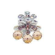 Jonquil Flower Hair Claw Jaw Clip Cubic Zirconia CZ Crystal silver base clear purple blue pink amber, Hair Claw - MOGHANT