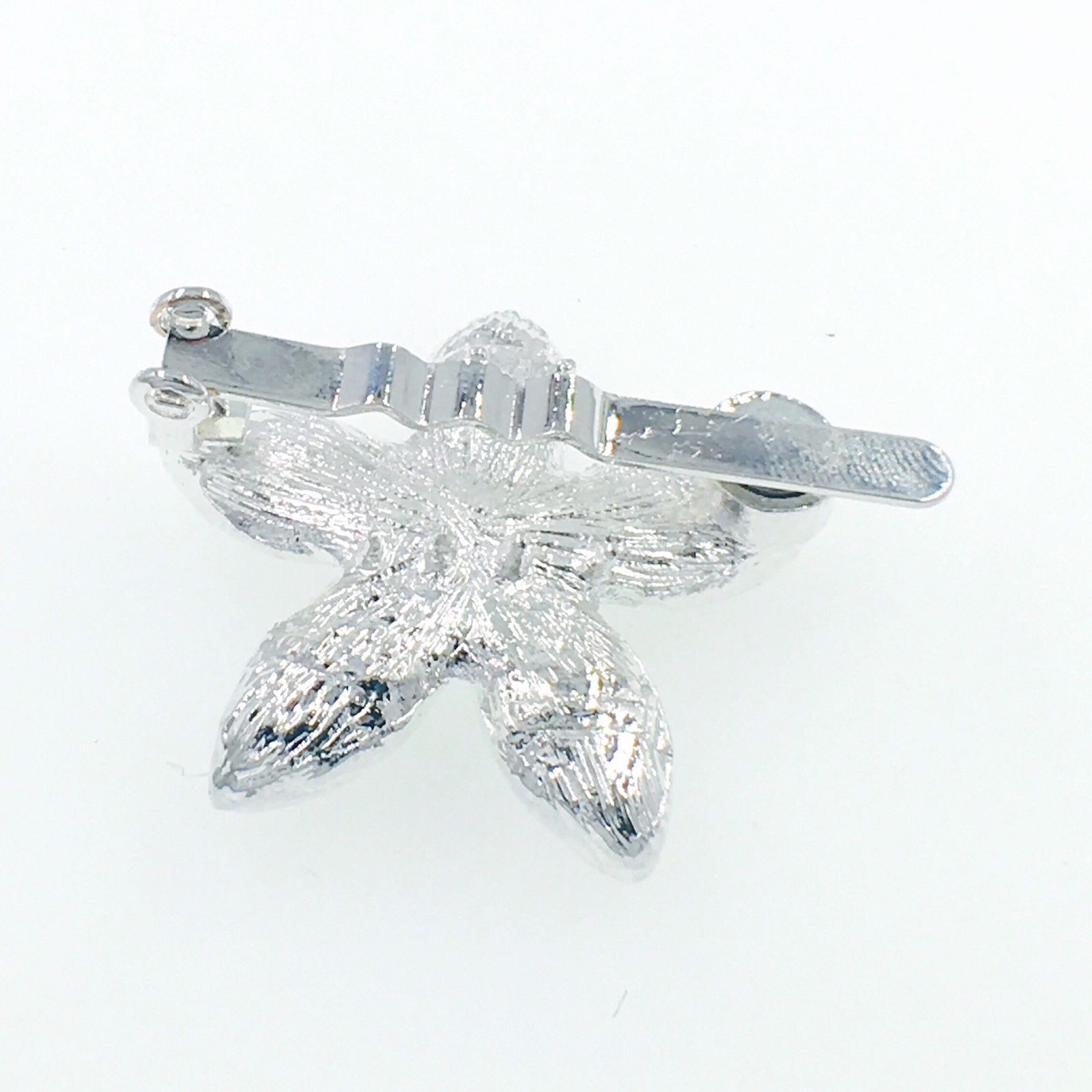 Redbud Flower Magnetic Hair Clip use Rhinestone Crystal silver base Clear AB, Magnetic Clip - MOGHANT